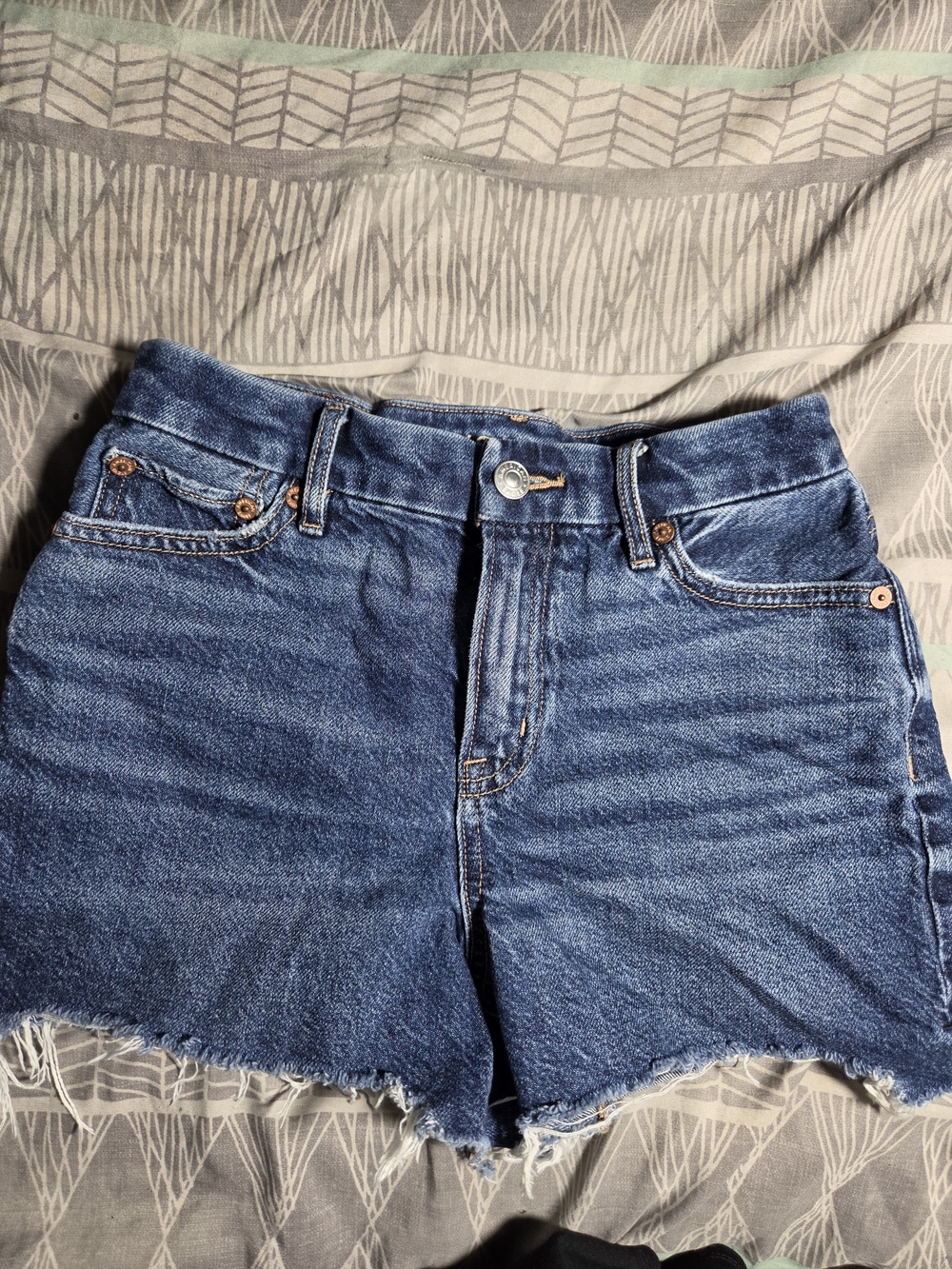 American Eagle Strigid Blue Denim  Shorts Size 00 xxs
